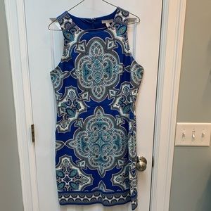 DressBarn Blue Paisley Wedding Guest Dress